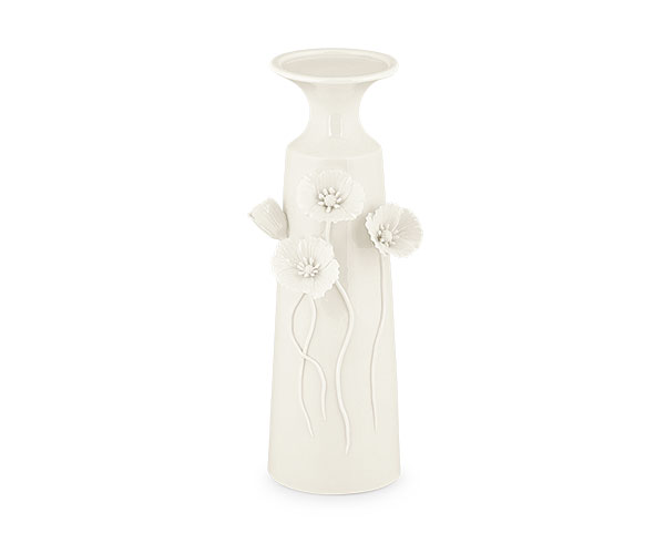 CANDELABRO CON PAPAVERI BIANCO