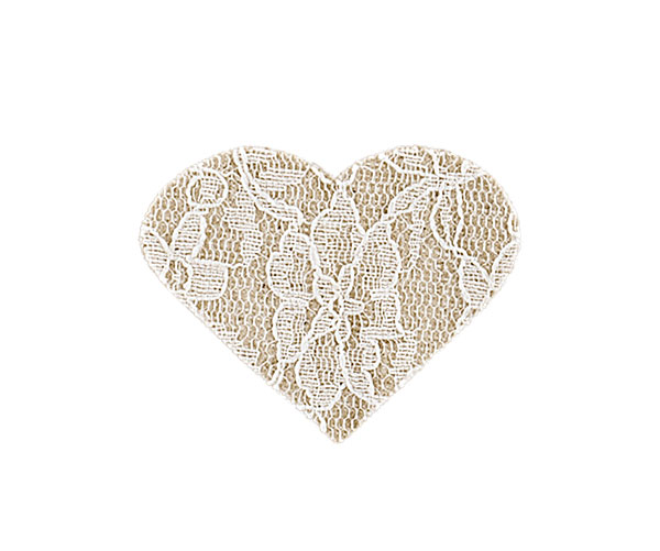 SET 24 CUORI BEIGE PIZZO