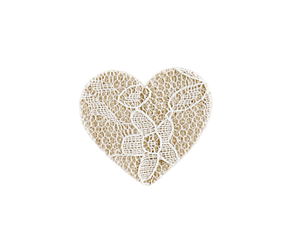 SET 24 CUORI CON PIZZO BEIGE