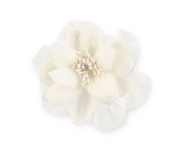 FIORE AVORIO CON STRASS+MOLLETTA